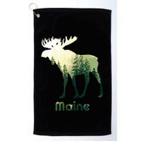 State Of Maine Moose Forest Tree Hunter Wildlife Golf Towel