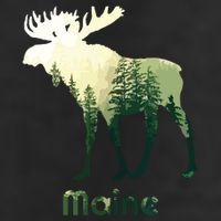 State Of Maine Moose Forest Tree Hunter Wildlife Golf Towel