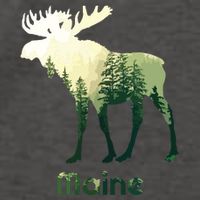 State Of Maine Moose Forest Tree Hunter Wildlife Vector Backpack