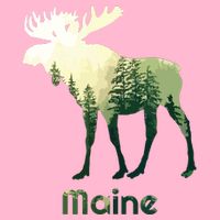 State Of Maine Moose Forest Tree Hunter Wildlife Long Sleeve Shirt