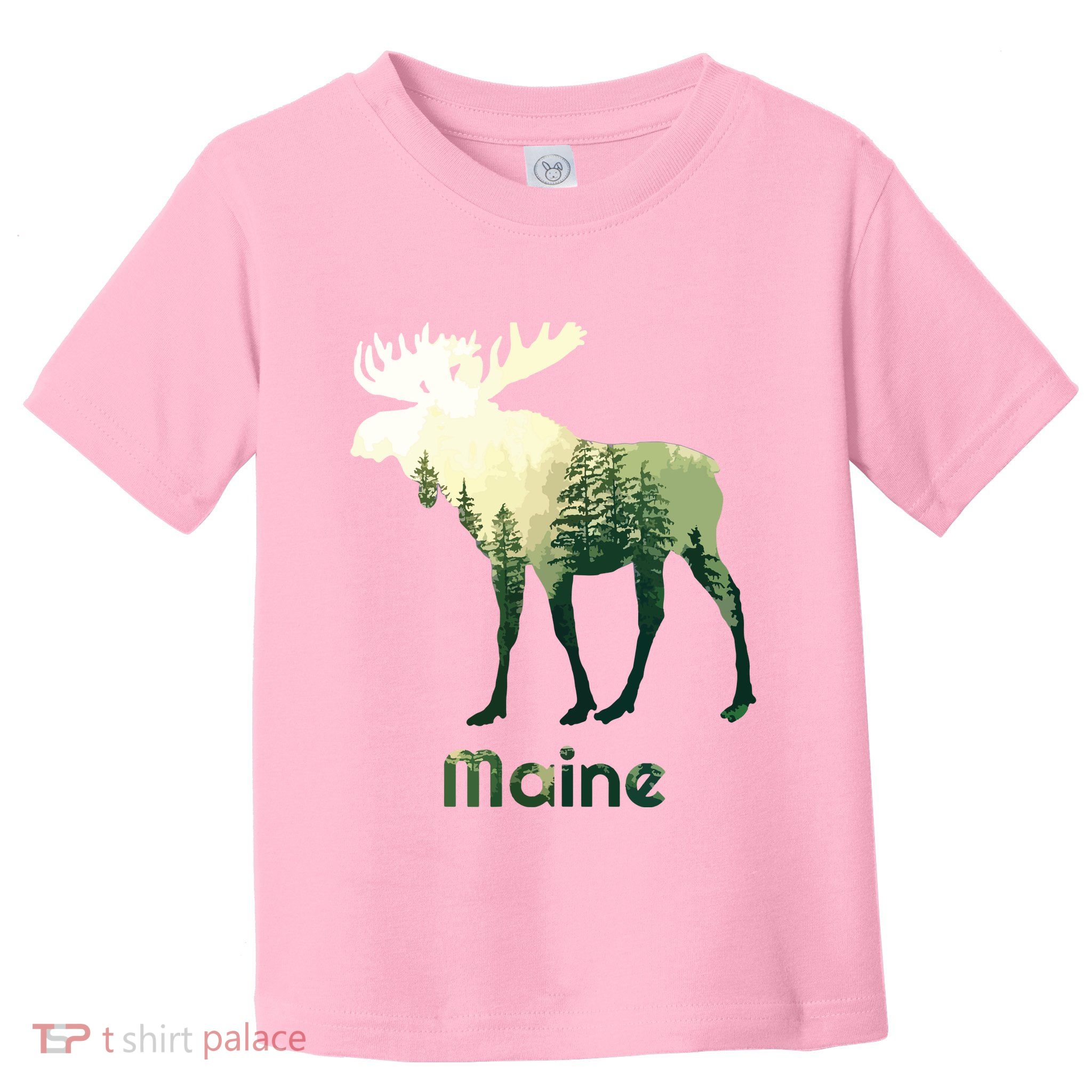 State Of Maine Moose Forest Tree Hunter Wildlife Toddler T-Shirt