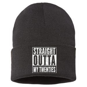 Straight Outta My Twenties 30th Birthday 30 Years Old Sustainable Knit Beanie