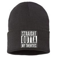 Straight Outta My Twenties 30th Birthday 30 Years Old Sustainable Knit Beanie