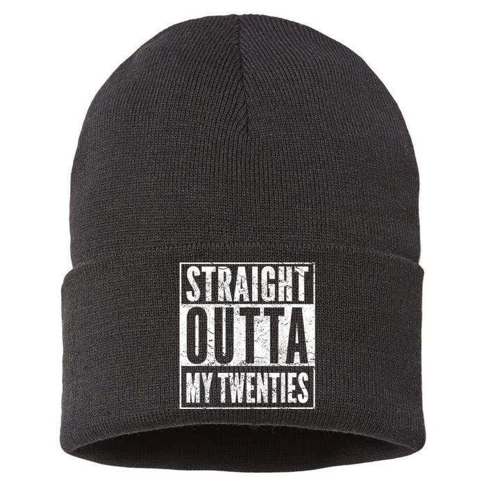 Straight Outta My Twenties 30th Birthday 30 Years Old Sustainable Knit Beanie