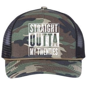 Straight Outta My Twenties 30th Birthday 30 Years Old Retro Rope Trucker Hat Cap