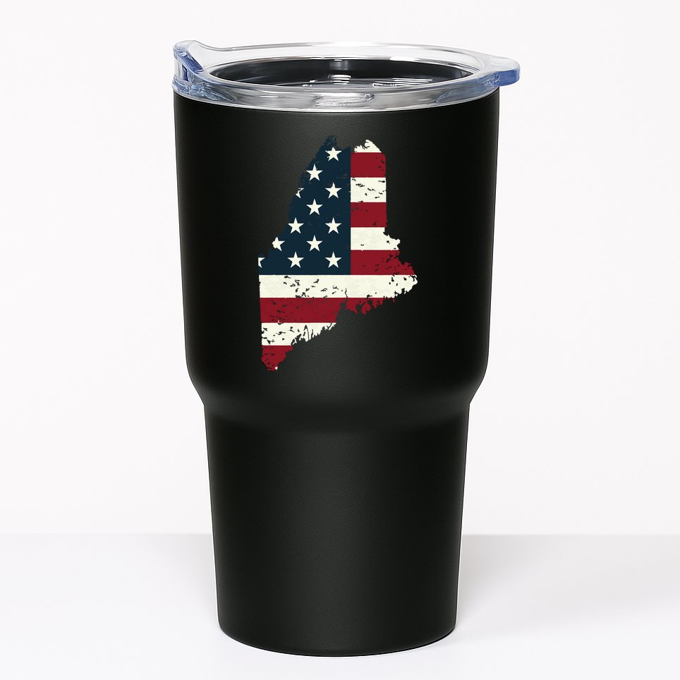 State Of Maine Usa Flag Patriotic For Women Adults Tumbler