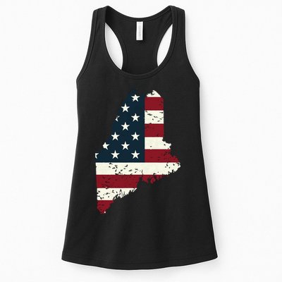 State Of Maine Usa Flag Patriotic For Women Adults Womens Tank Top