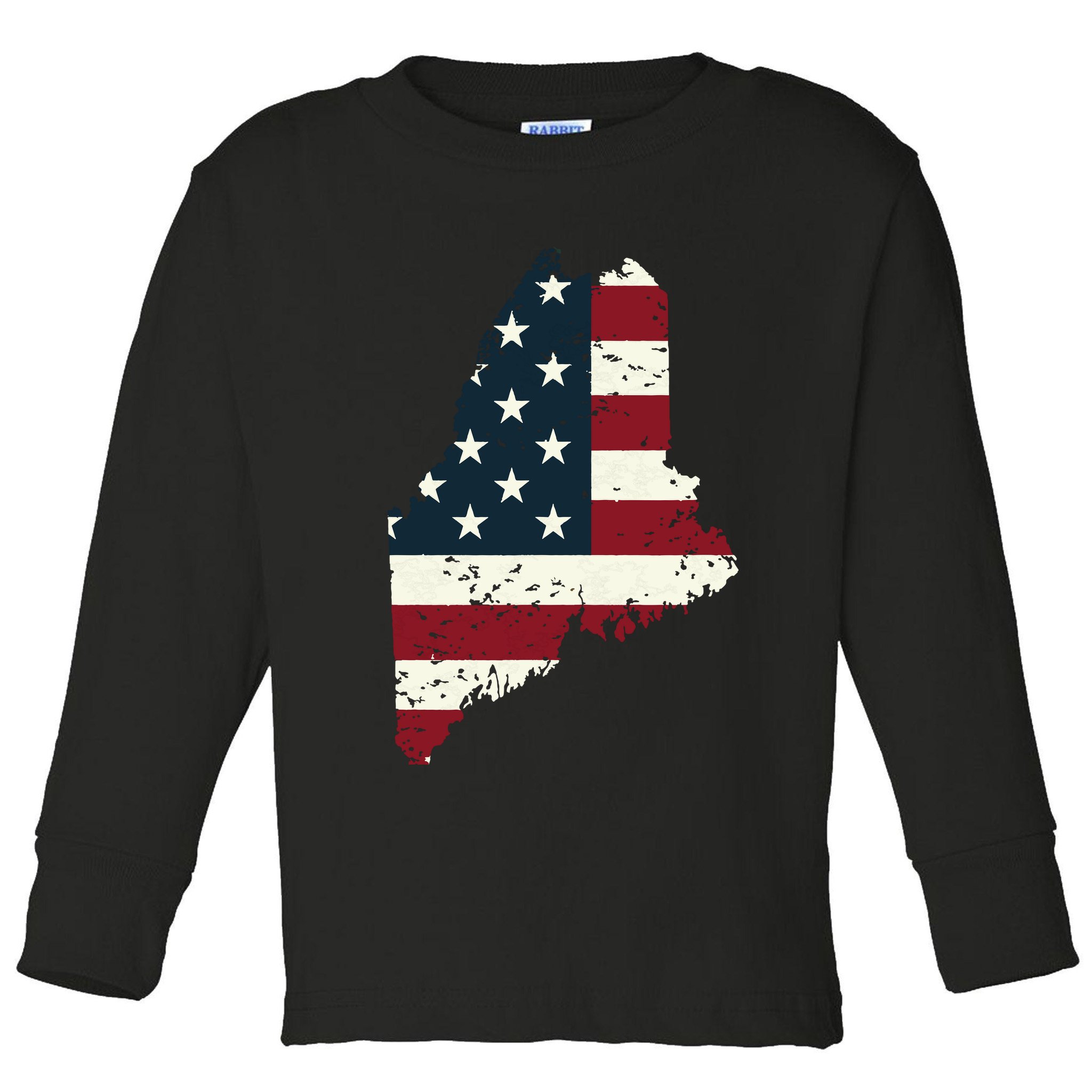 State Of Maine Usa Flag Patriotic For Women Adults Toddler Long Sleeve Shirt