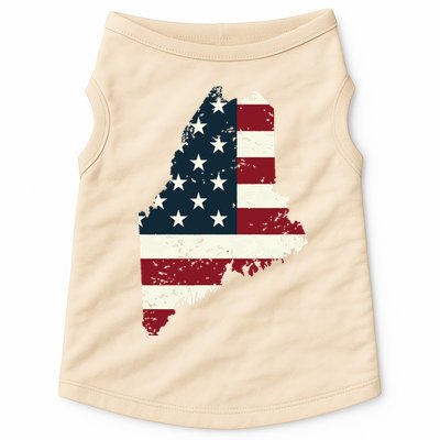 State Of Maine Usa Flag Patriotic For Women Adults Doggie Tank