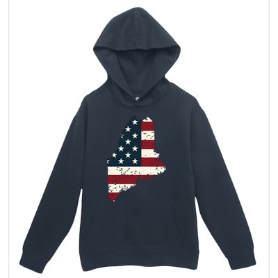 State Of Maine Usa Flag Patriotic For Women Adults Urban Pullover Hoodie