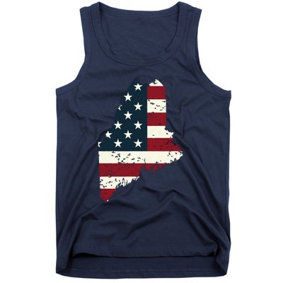 State Of Maine Usa Flag Patriotic For Women Adults Tank Top