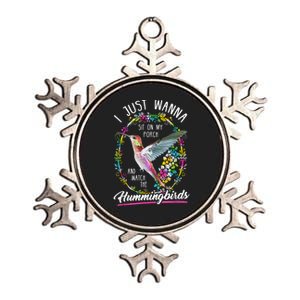 Sit On My Porch And Watch The Hummingbirds Top Metallic Star Ornament