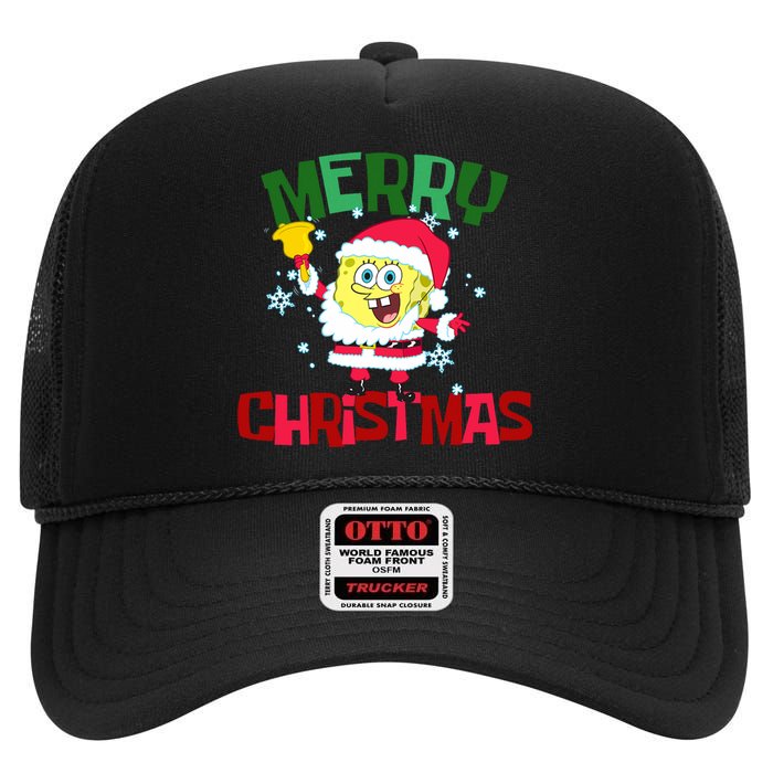 Santa Outfit Merry Christmas High Crown Mesh Back Trucker Hat