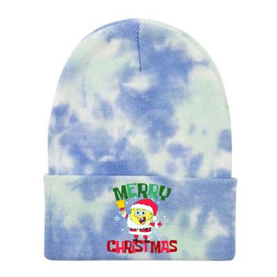 Santa Outfit Merry Christmas Tie Dye 12in Knit Beanie