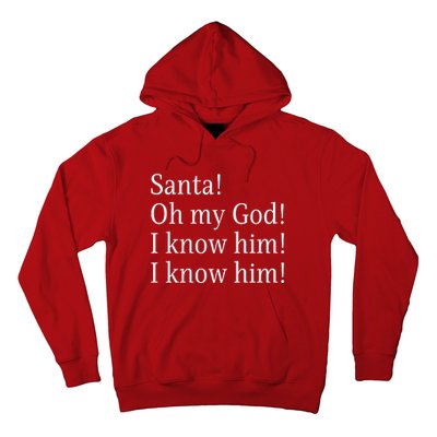 Santa! Oh My God! I Know Him! I Know Him! Funny Christmas Sayings Hoodie