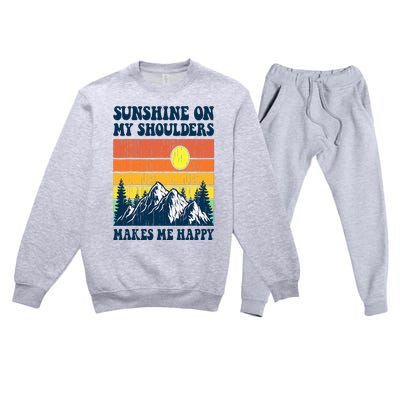 Sunshine On My Shoulders Makes Me Feel Happy Country Music Premium Crewneck Sweatsuit Set