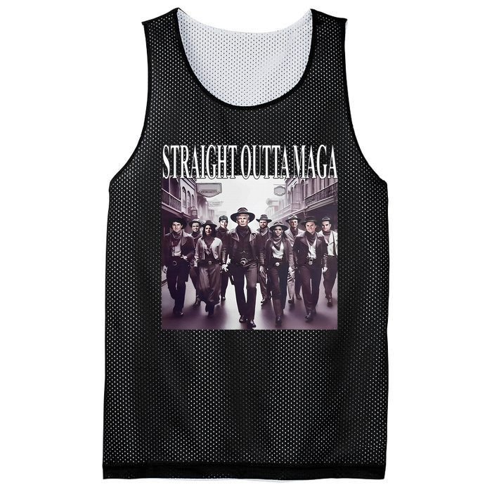 Straight Outta Maga Funny Trump 2024 Funny Mesh Reversible Basketball Jersey Tank