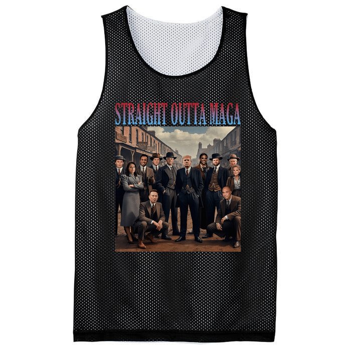 Straight Outta Maga Funny Trump 2024 Mesh Reversible Basketball Jersey Tank