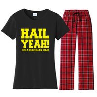 State Of Michigan Hail! Yeah Dad Father Ann Arbor Women's Flannel Pajama Set