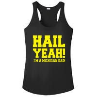 State Of Michigan Hail! Yeah Dad Father Ann Arbor Ladies PosiCharge Competitor Racerback Tank