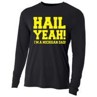 State Of Michigan Hail! Yeah Dad Father Ann Arbor Cooling Performance Long Sleeve Crew