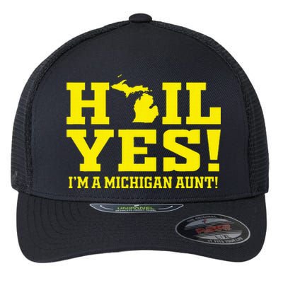 State Of Michigan Hail! Yes Mi Aunt Ann Arbor Gift U M Flexfit Unipanel Trucker Cap