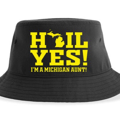 State Of Michigan Hail! Yes Mi Aunt Ann Arbor Gift U M Sustainable Bucket Hat