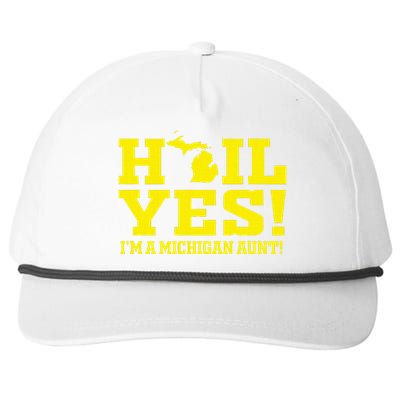 State Of Michigan Hail! Yes Mi Aunt Ann Arbor Gift U M Snapback Five-Panel Rope Hat