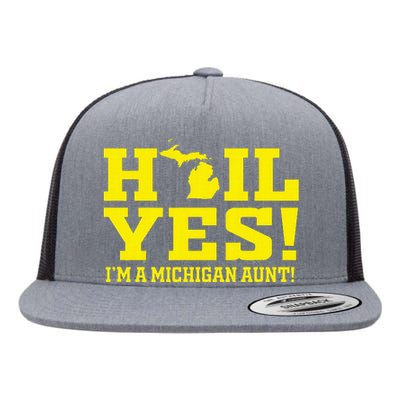 State Of Michigan Hail! Yes Mi Aunt Ann Arbor Gift U M Flat Bill Trucker Hat