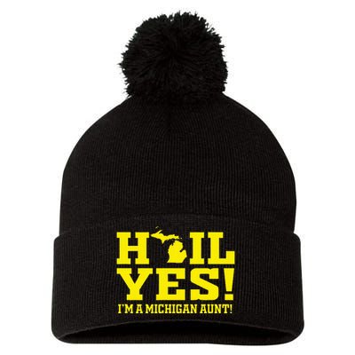 State Of Michigan Hail! Yes Mi Aunt Ann Arbor Gift U M Pom Pom 12in Knit Beanie