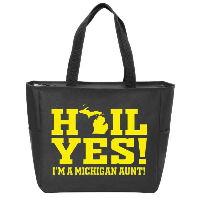 State Of Michigan Hail! Yes Mi Aunt Ann Arbor Gift U M Zip Tote Bag