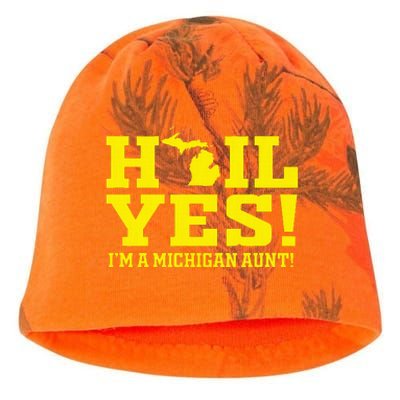 State Of Michigan Hail! Yes Mi Aunt Ann Arbor Gift U M Kati - Camo Knit Beanie