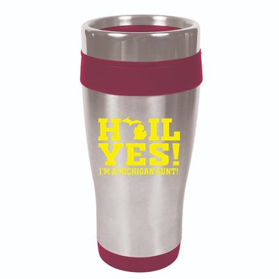 State Of Michigan Hail! Yes Mi Aunt Ann Arbor Gift U M 16oz Travel Tumbler