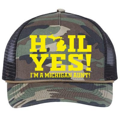 State Of Michigan Hail! Yes Mi Aunt Ann Arbor Gift U M Retro Rope Trucker Hat Cap