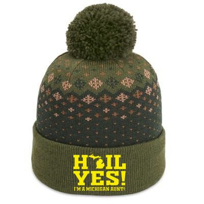 State Of Michigan Hail! Yes Mi Aunt Ann Arbor Gift U M The Baniff Cuffed Pom Beanie