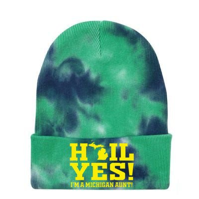 State Of Michigan Hail! Yes Mi Aunt Ann Arbor Gift U M Tie Dye 12in Knit Beanie