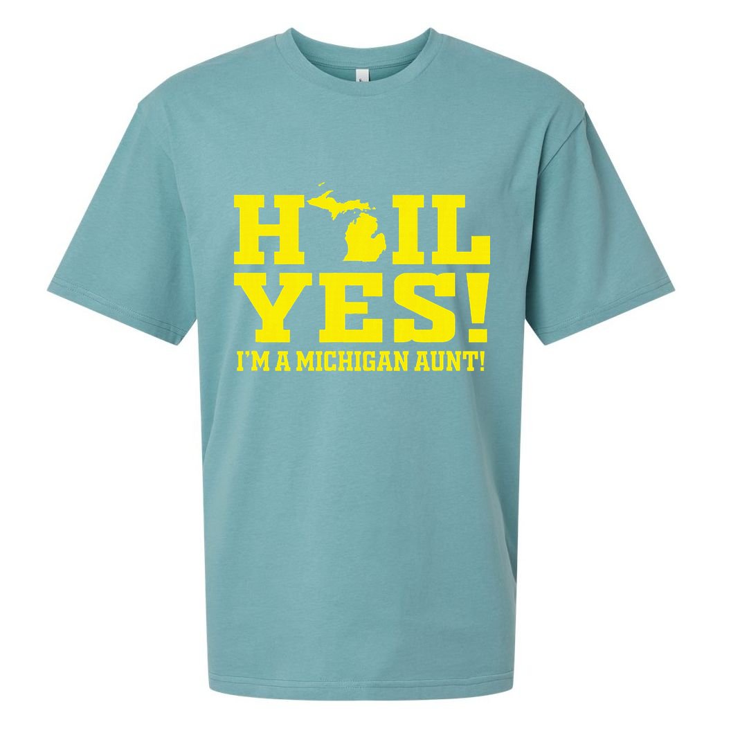 State Of Michigan Hail! Yes Mi Aunt Ann Arbor Gift U M Sueded Cloud Jersey T-Shirt