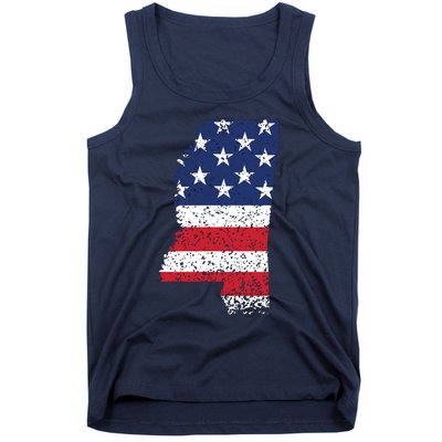 State Of Mississippi Patriotic Usa Flag For Women Adults Tank Top