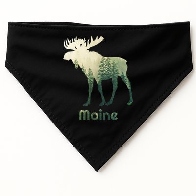 State Of Maine Moose Forest Tree Hunter Wildlife USA-Made Doggie Bandana