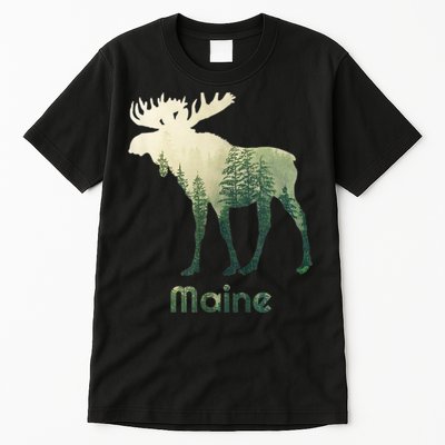 State Of Maine Moose Forest Tree Hunter Wildlife Tall T-Shirt