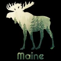 State Of Maine Moose Forest Tree Hunter Wildlife Flatbill Hat