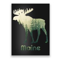 State Of Maine Moose Forest Tree Hunter Wildlife Poster