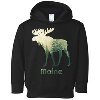 State Of Maine Moose Forest Tree Hunter Wildlife Toddler Hoodie