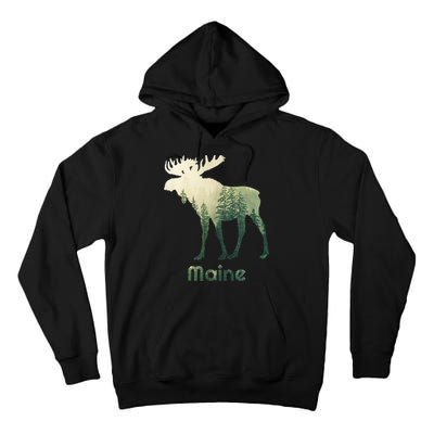 State Of Maine Moose Forest Tree Hunter Wildlife Tall Hoodie
