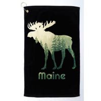 State Of Maine Moose Forest Tree Hunter Wildlife Golf Towel