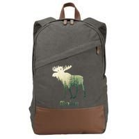 State Of Maine Moose Forest Tree Hunter Wildlife Cotton Canvas Backpack