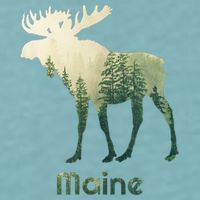 State Of Maine Moose Forest Tree Hunter Wildlife Sueded Cloud Jersey T-Shirt