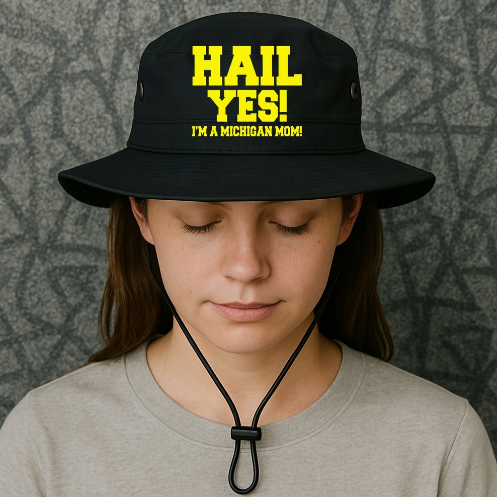 State Of Michigan Hail! Yes Mom Mother Ann Arbor Gift U M Bucket Hat