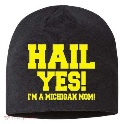 State Of Michigan Hail! Yes Mom Mother Ann Arbor Gift U M Sustainable Beanie