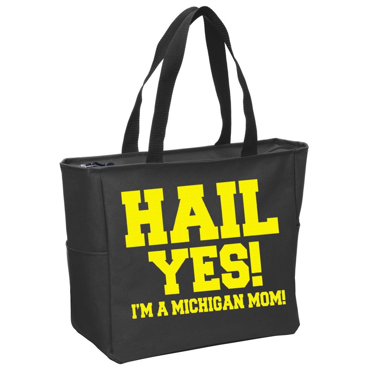 State Of Michigan Hail! Yes Mom Mother Ann Arbor Gift U M Zip Tote Bag